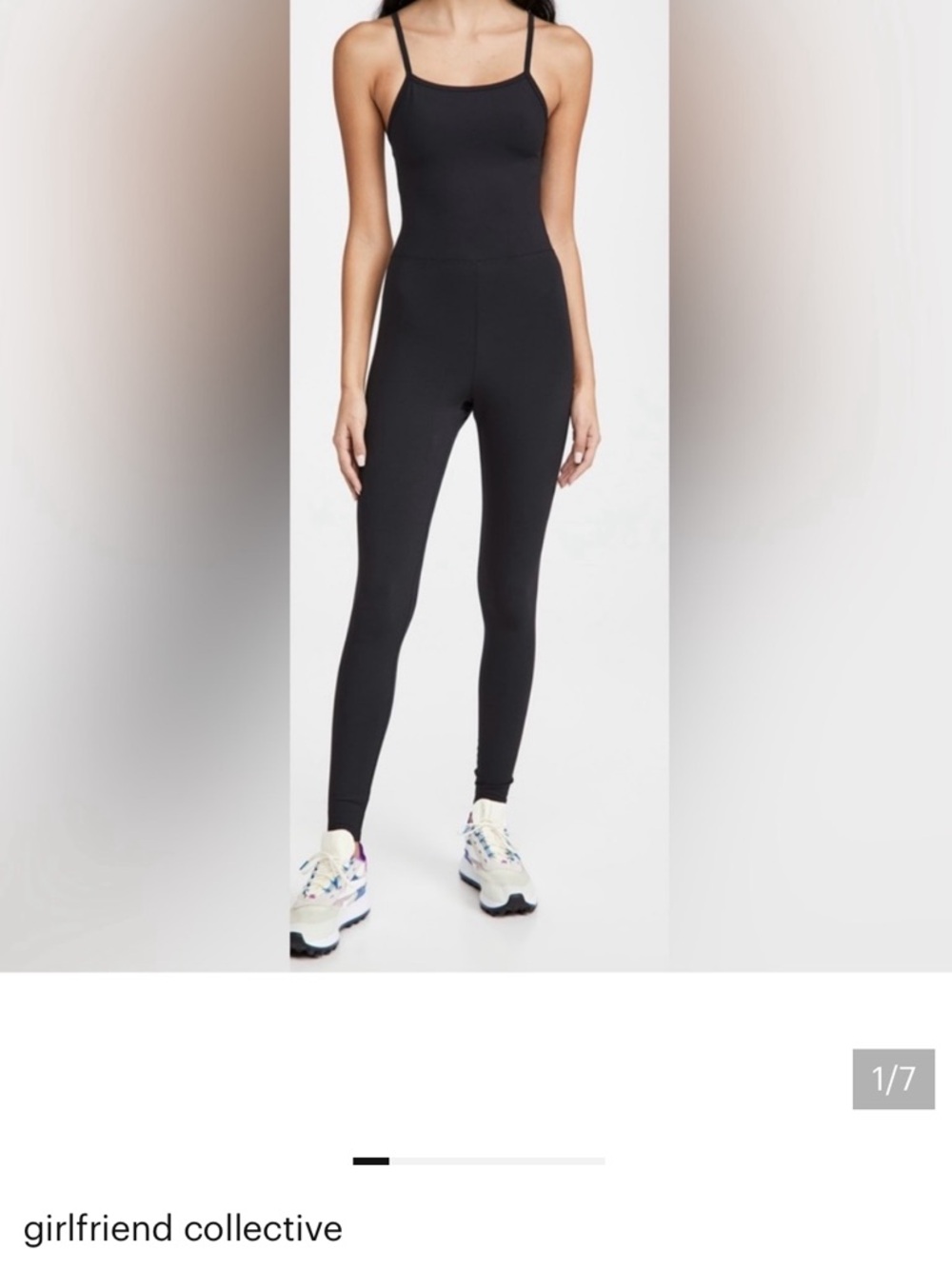 girlfriend collective Black Slim-Strap Full-Length Jumpsuit